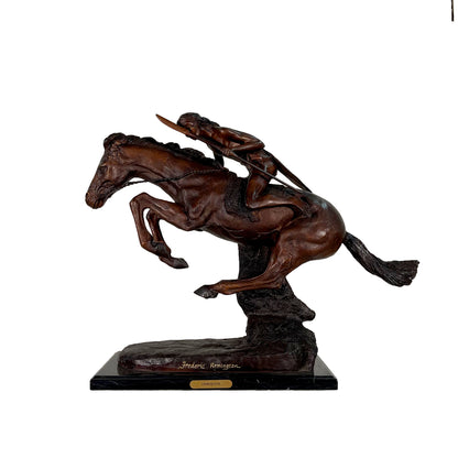 Remington 'Cheyenne' Table-Top Bronze Statue
