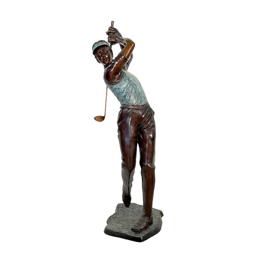 Male Golfer Post-Swing Bronze Statue
