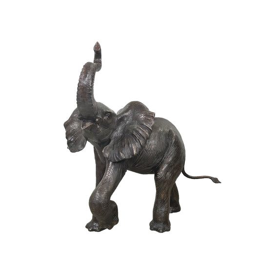 Walking Baby Elephant Bronze Statue
