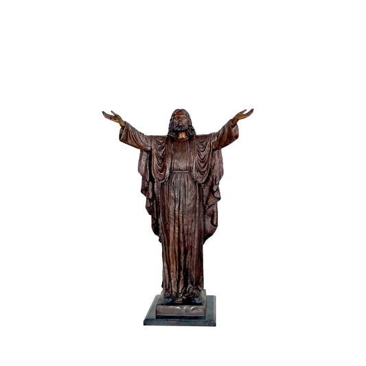 Jesus with Arms Out Table-top Bronze Statue