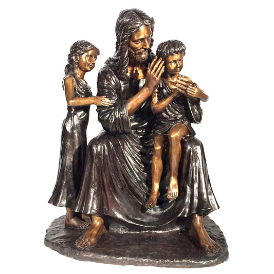 Jesus with Children Life-size Bronze Statue
