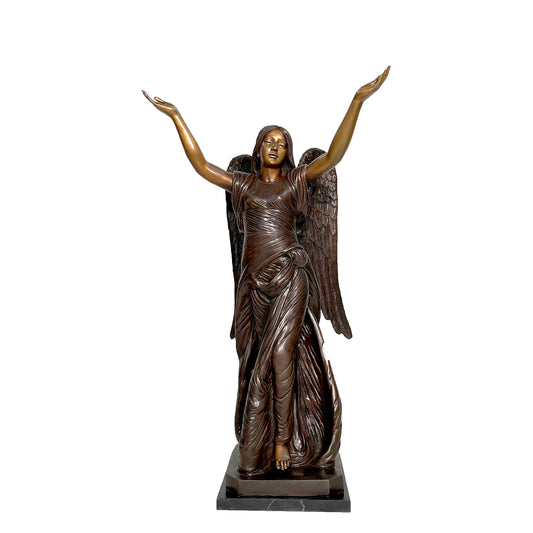 Medium Standing Angel Table-top Bronze Statue