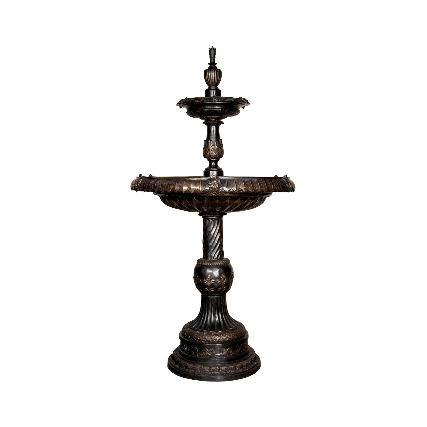 Classical Leaf Two Tier Bronze Fountain