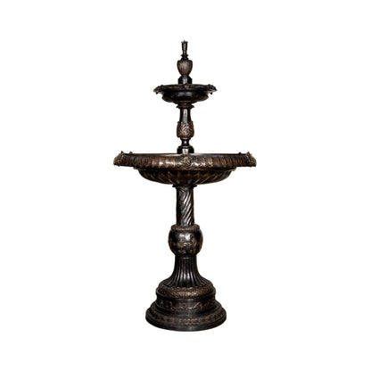 Classical Leaf Two Tier Bronze Fountain