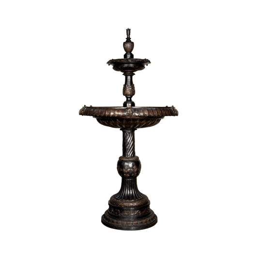 Classical Leaf Two Tier Bronze Fountain