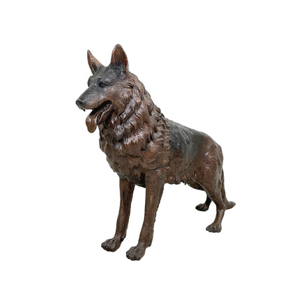 Standing German Shepherd Dog Bronze Statue