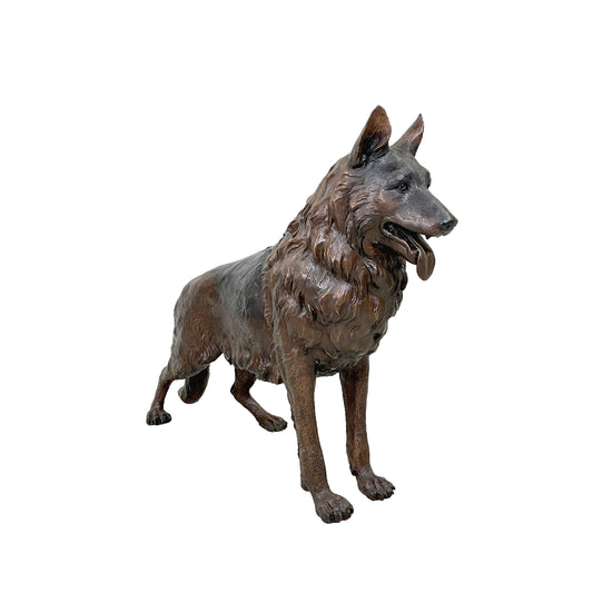 Standing German Shepherd Dog Bronze Statue