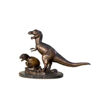 Dinosaur & Baby Table-top Bronze Statue