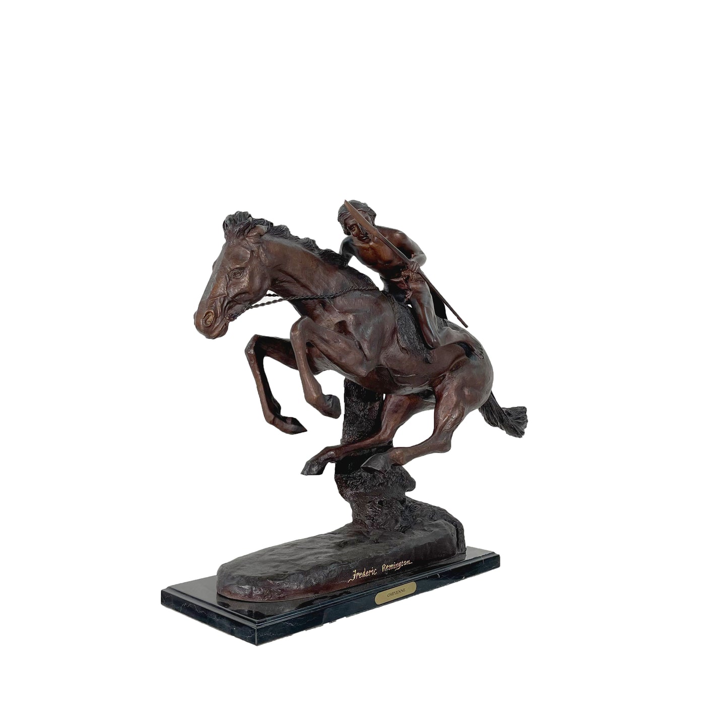 Remington 'Cheyenne' Table-Top Bronze Statue