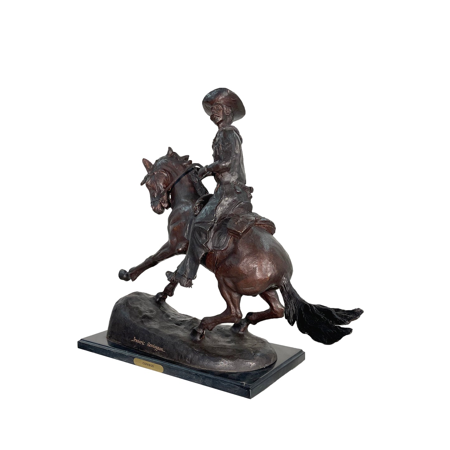 Remington 'Cowboy' Table-Top Bronze Statue