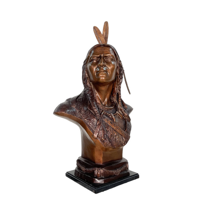 Indian Bust Table-top Bonze Statue