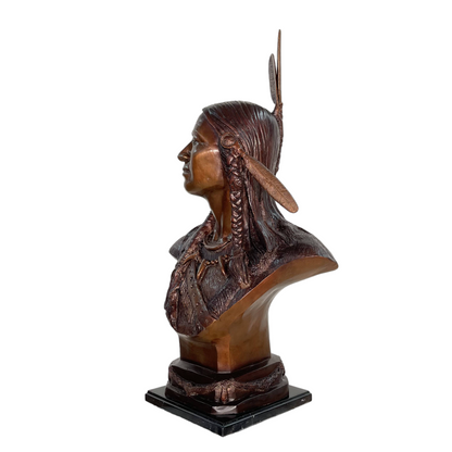 Indian Bust Table-top Bonze Statue