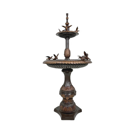 Hummingbirds Two Tier Bronze Fountain