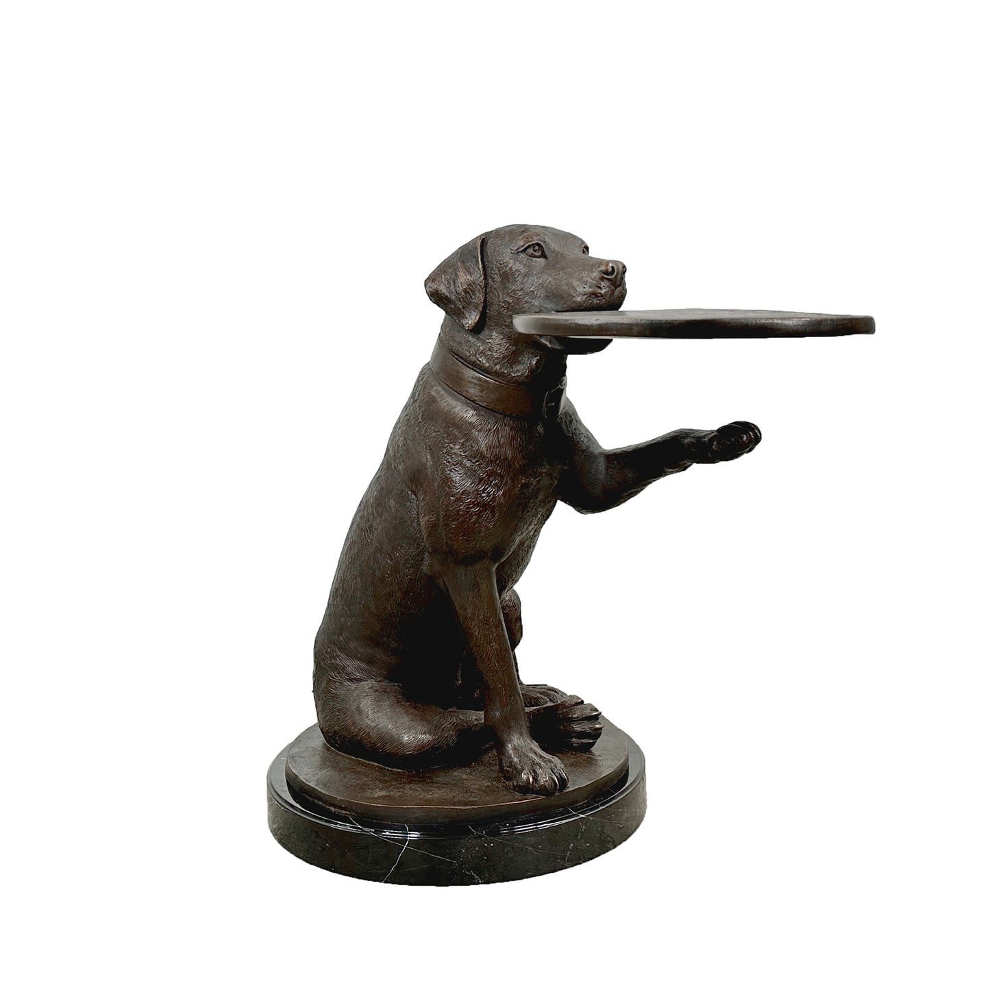 Labrador Retriever End Table Bronze Statue