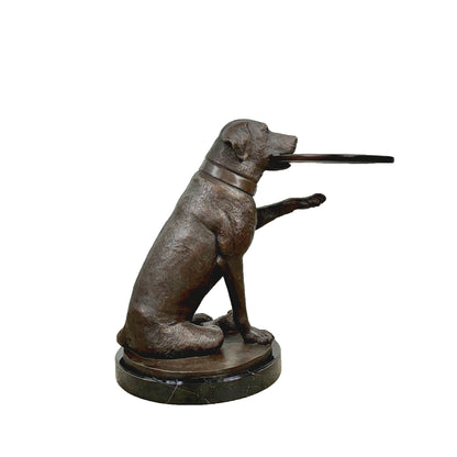 Labrador Retriever End Table Bronze Statue