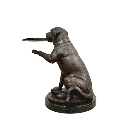 Labrador Retriever End Table Bronze Statue