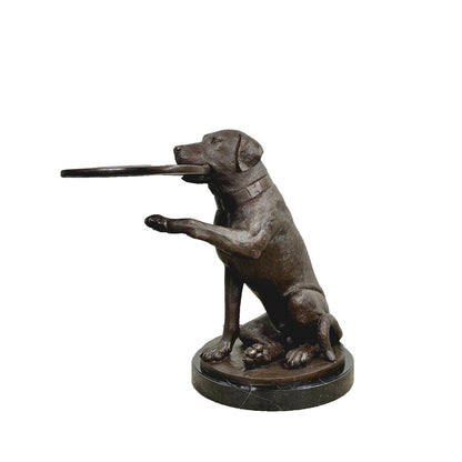 Labrador Retriever End Table Bronze Statue