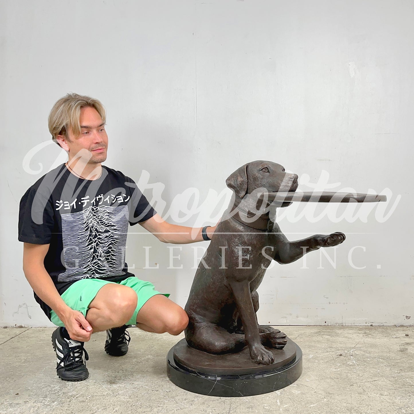 Labrador Retriever End Table Bronze Statue