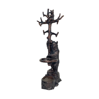 Bear & Cub Coat Rack Bronze Statue