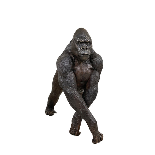 Silverback Gorilla Bronze Statue