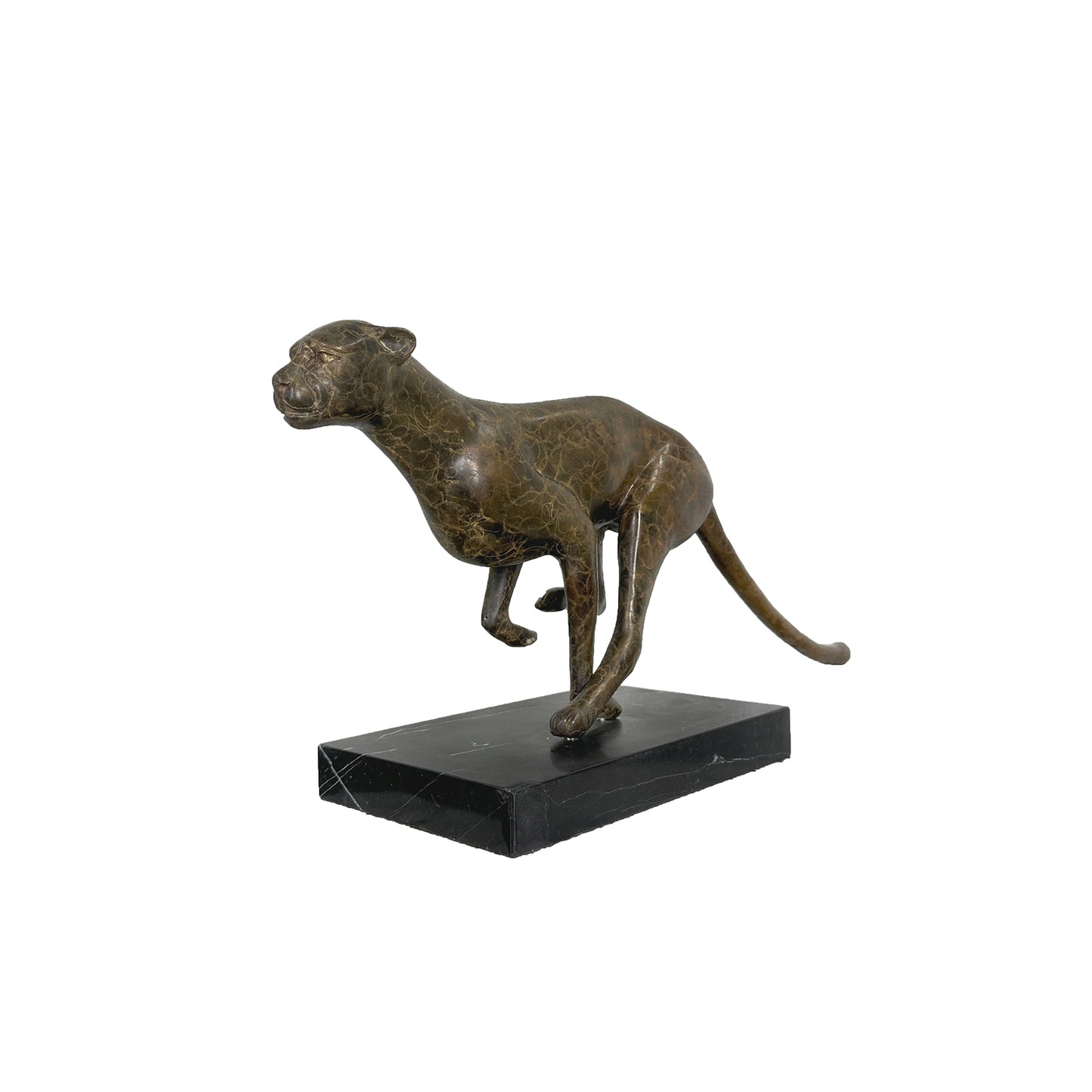 Running Cheetah Bronze Table-top Statue