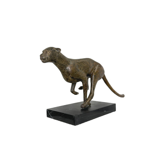 Running Cheetah Bronze Table-top Statue