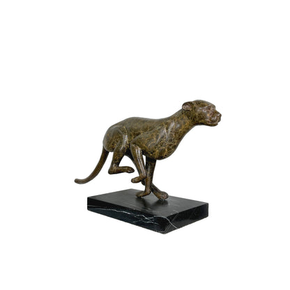 Running Cheetah Bronze Table-top Statue