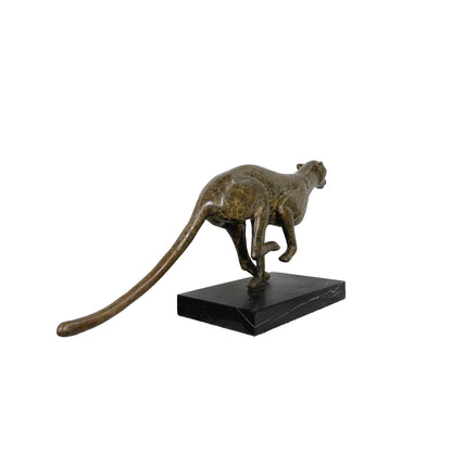 Running Cheetah Bronze Table-top Statue