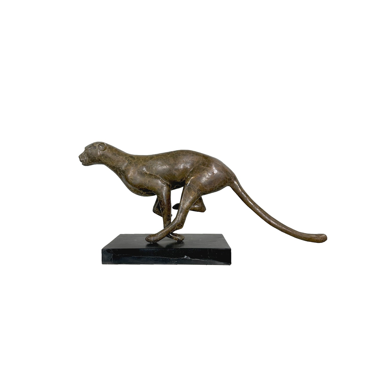 Running Cheetah Bronze Table-top Statue