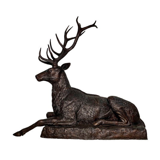 Deer in Repose Bronze Statue