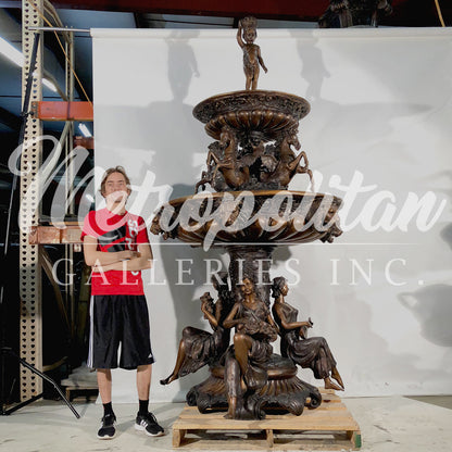 Lady Musicians & Pegasus Bronze Tier Fountain