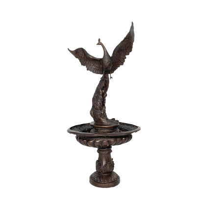 Peacock Bowl Fountain Bronze Statue