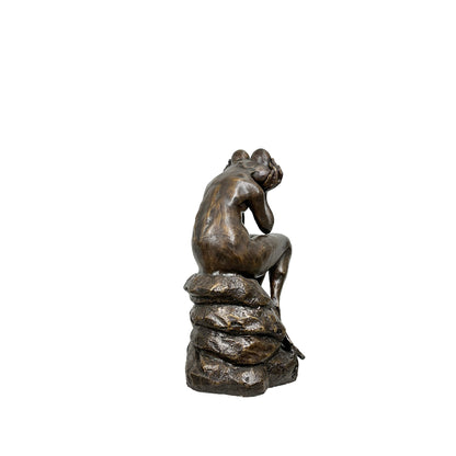 Daydreaming Frog on Rock Bronze Statue