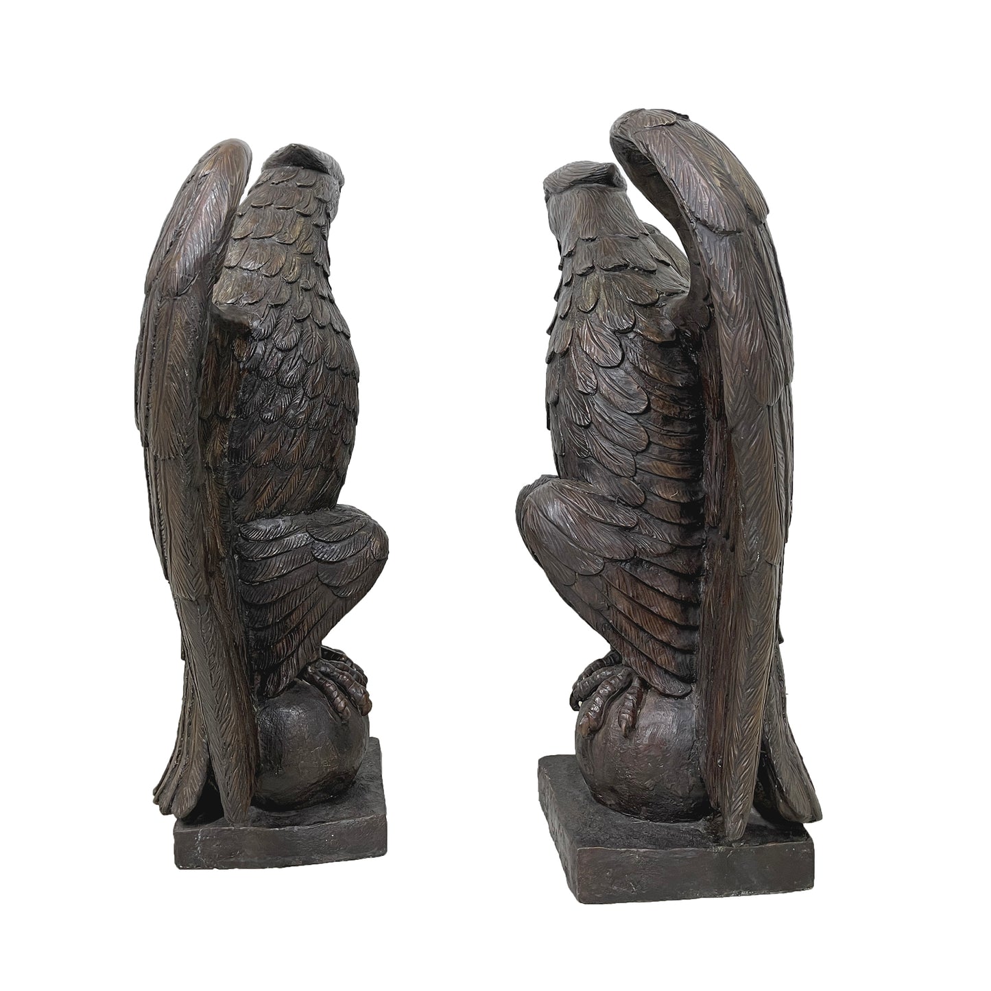 Eagle on Ball Bronze Statue Set