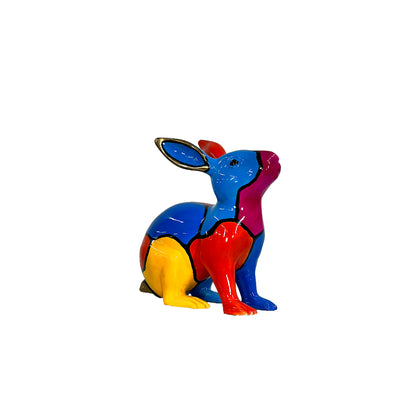 ColorSplash Jigsaw Sitting Bunny Bronze Sculpture