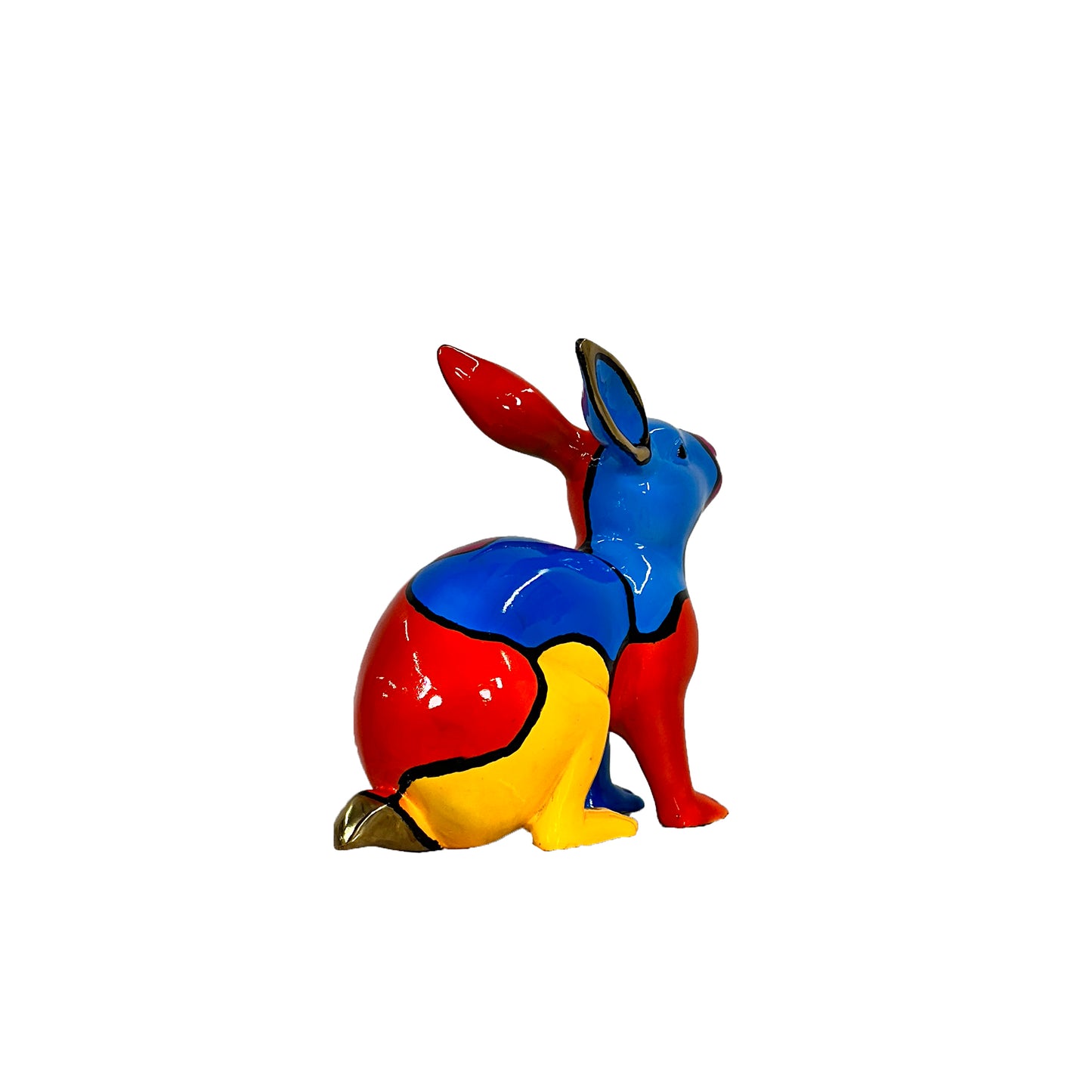 ColorSplash Jigsaw Sitting Bunny Bronze Sculpture