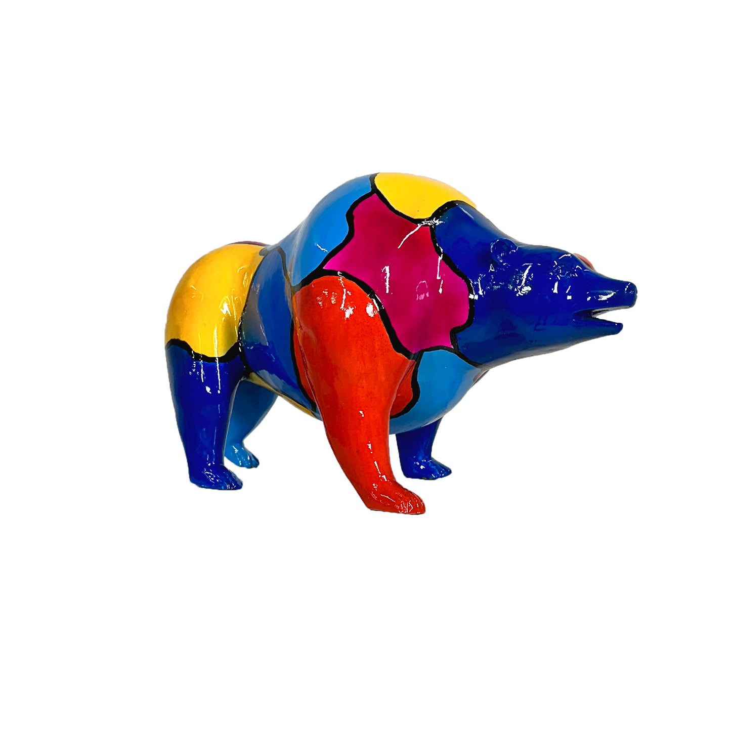 ColorSplash Jigsaw Bear Bronze Statue