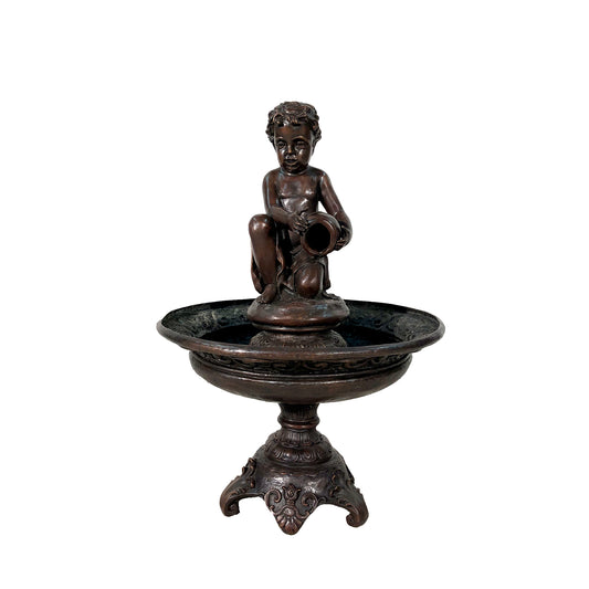 Boy Pouring Jar Fountain Bronze Statue