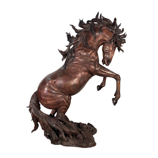 Rearing Horse Facing Right Bronze Statue