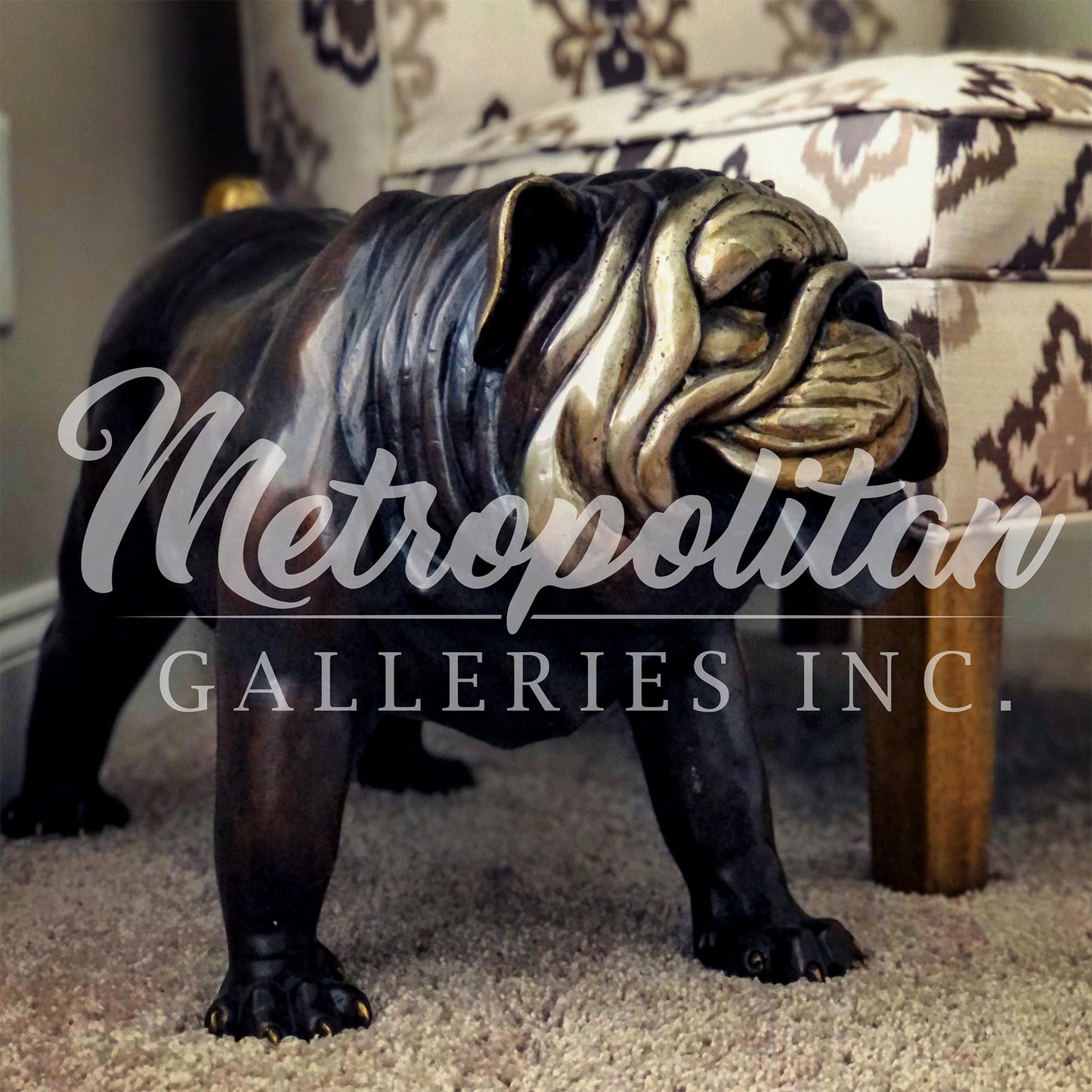 Small Bulldog Bronze Statue