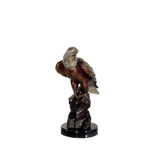 Eagle on Rock Table-top Bronze Statue