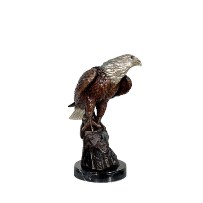 Eagle on Rock Table-top Bronze Statue