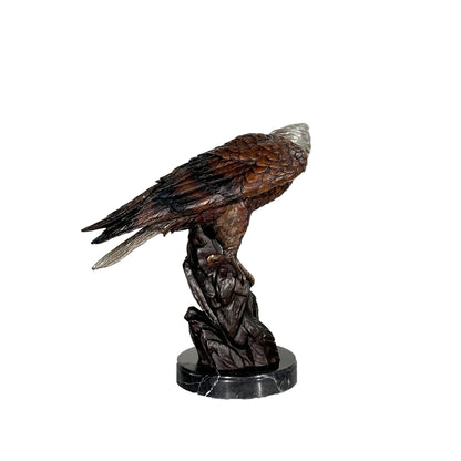 Eagle on Rock Table-top Bronze Statue