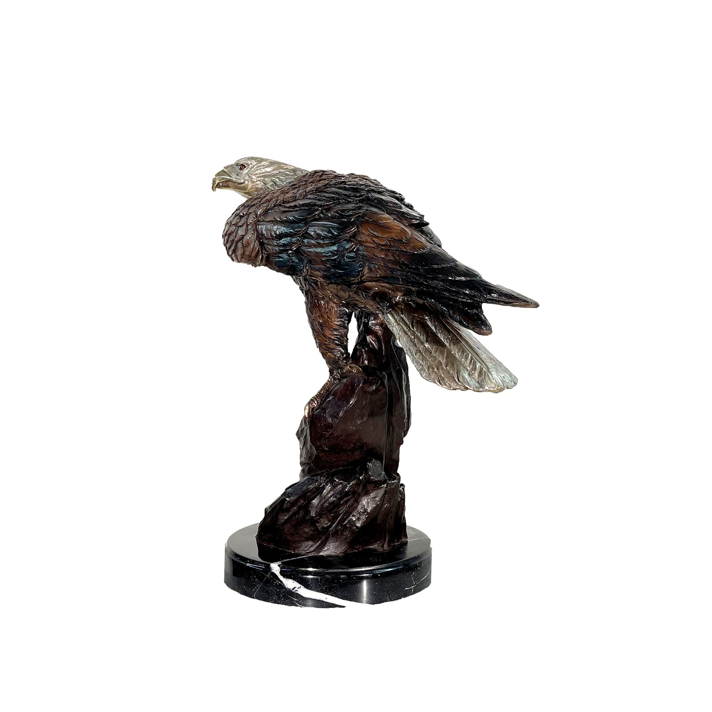 Eagle on Rock Table-top Bronze Statue