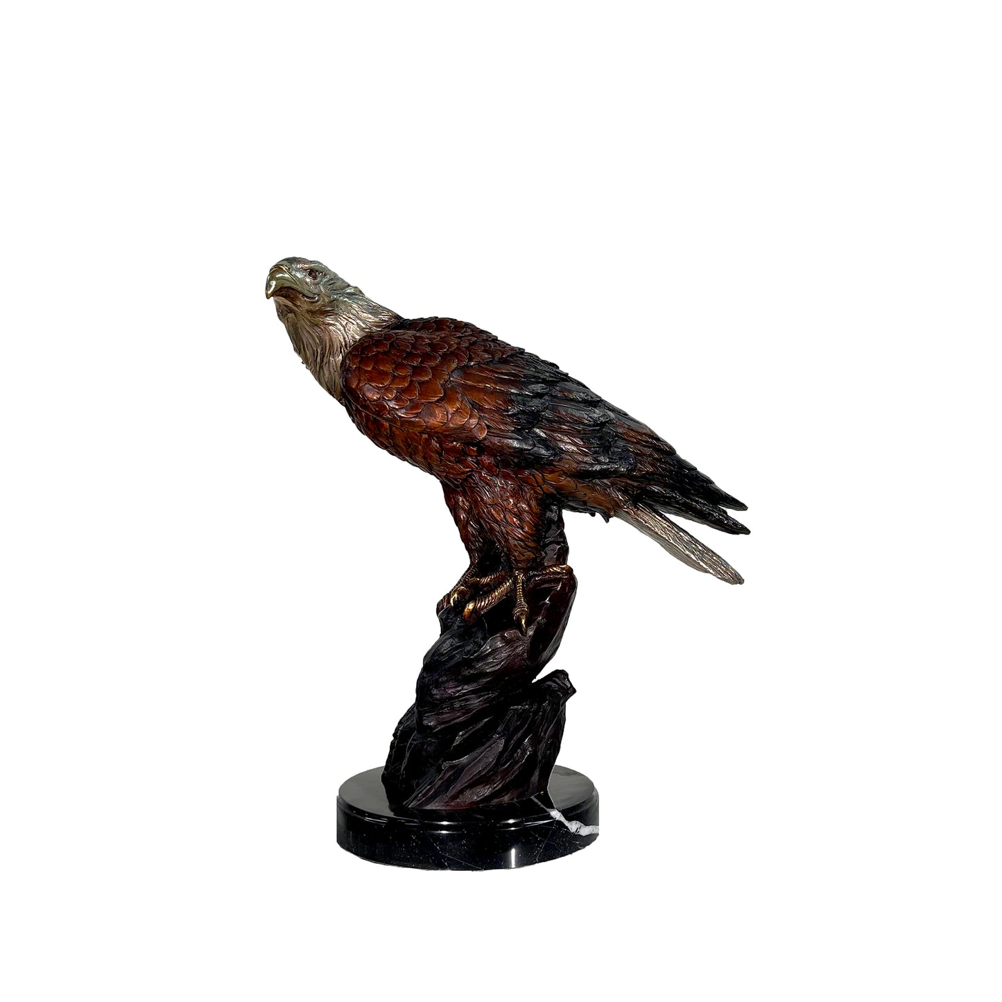 Eagle on Rock Table-top Bronze Statue