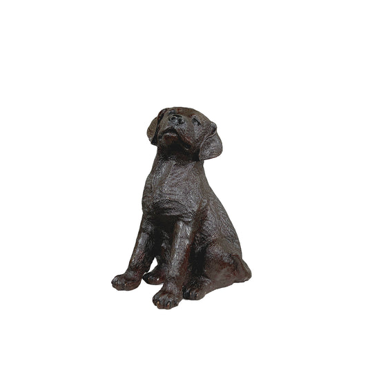 Sitting Lab Puppy Bronze Statue