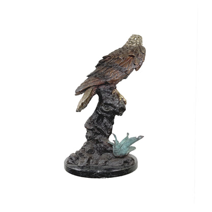 Perched Eagle on Branch Table-top Bronze Statue