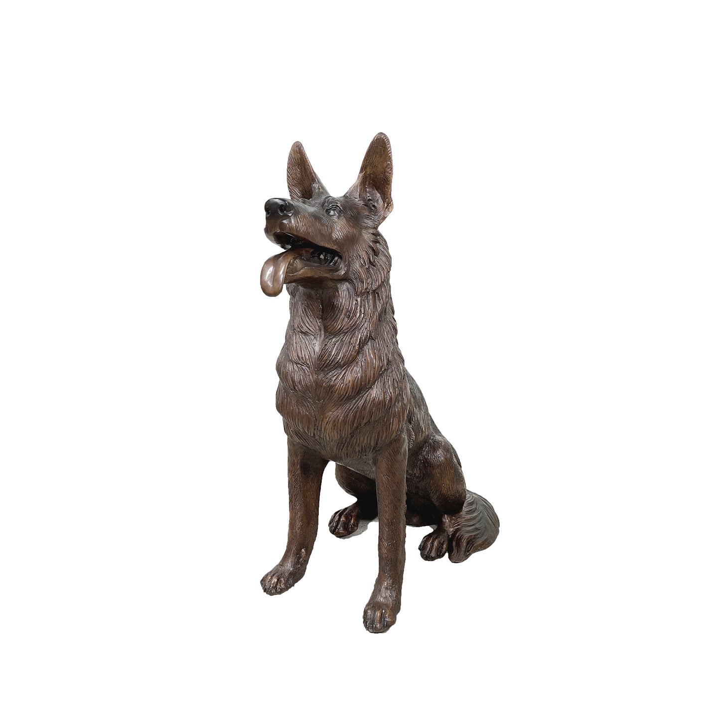 Sitting German Shepherd Bronze Statue