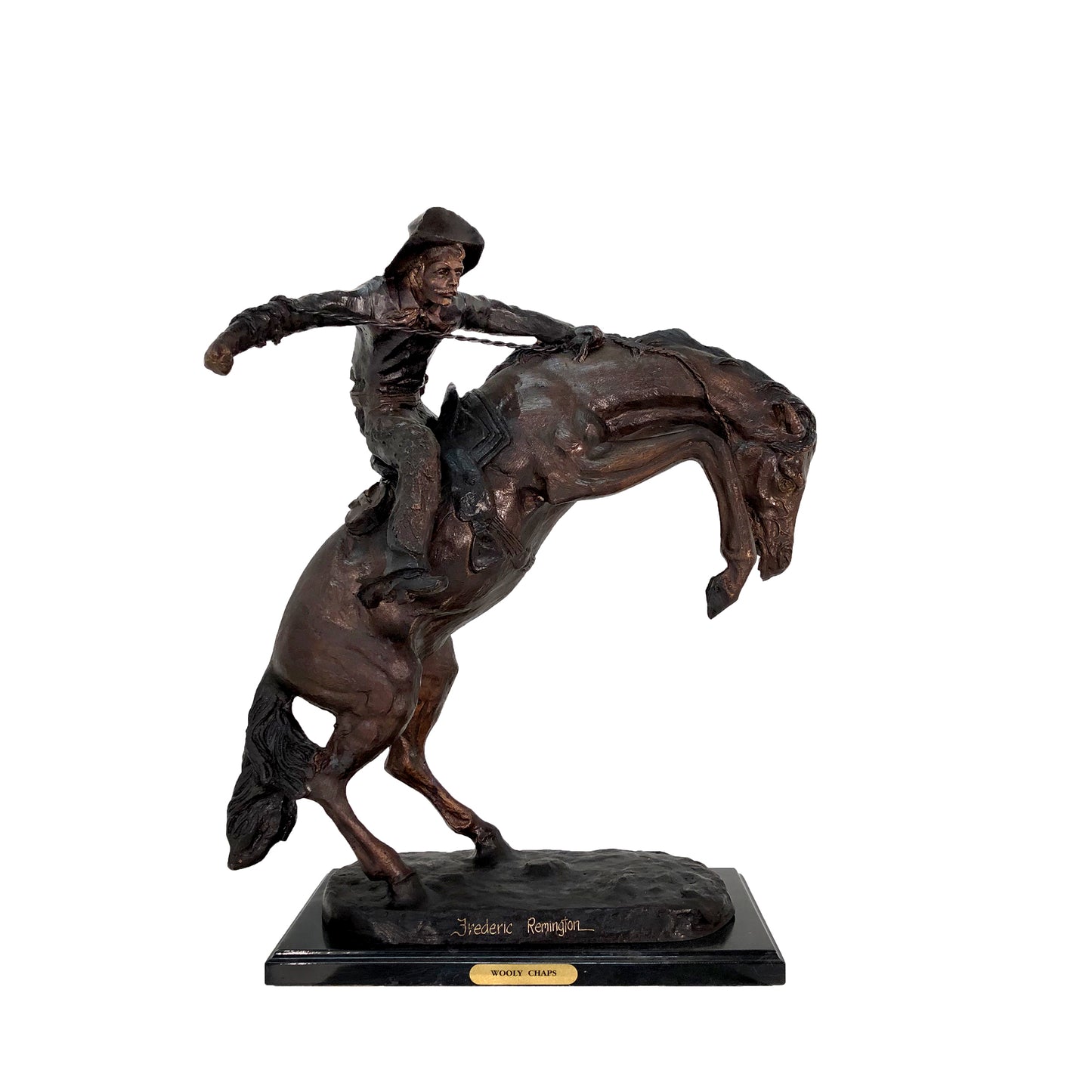 Remington 'Wooly Chaps' Table-Top Bronze Statue