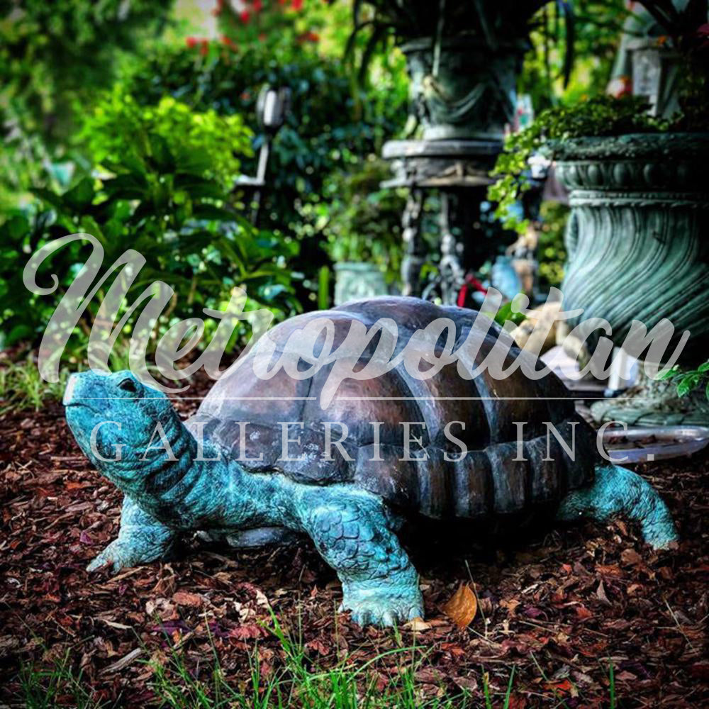 Medium Turtle Fountain Bronze Statue